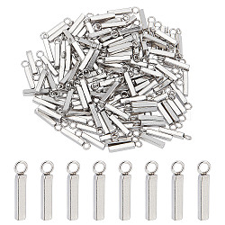 200Pcs 304 Stainless Steel Pendants, Cuboid, Stainless Steel Color, 13x3x2mm, Hole: 1.8mm(STAS-DC0011-15)