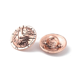 Alloy Shank Buttons, 1-Hole, Half Round with Shield Pattern, Antique Rose Gold, 17x9.5mm, Hole: 5.5mm(FIND-WH0111-334ARG)