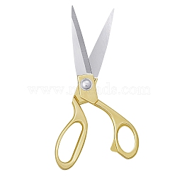 Stainless Steel Scissors, with Zinc Alloy Handle, Orchid Sewing Scissors, Gold, 205mm(PW22062964072)