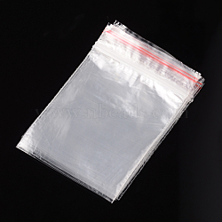 Plastic Zip Lock Bags, Resealable Packaging Bags, Top Seal, Rectangle, Clear, 10x7cm, Unilateral Thickness: 0.9 Mil(0.023mm)(X-OPP07)
