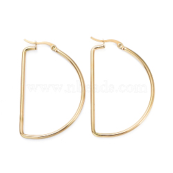 201 Stainless Steel Hoop Earrings, with 304 Stainless Steel Pins, Alphabet, Letter D, Golden, 46.5x30.5x2mm, 12 Gauge, Pin: 1x0.7mm(EJEW-I245-16C)
