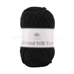 Polyester Yarn for Sweater Hat, for Knitting Crochet Supplies, Black, 2mm, about 92.96 Yards(85m)/Skein(PW-WG58765-17)