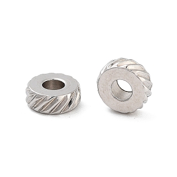 Non-Tarnish 202 Stainless Steel Beads, Column, Stainless Steel Color, 5x2mm, Hole: 2mm