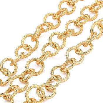 Rack Plating Aluminium Cable Chain, Golden, 18x3mm, 5m/roll