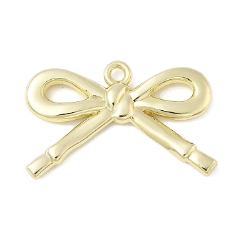 Alloy Pendants, Rack Plating, Bowknot, Golden, 26.5x40x4mm, Hole: 2.5mm