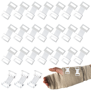 CHGCRAFT 120Pcs Aluminum Clips for Elastic Bandages, Bandage Wrap Clips, White, 30x15x2mm, Hole: 4x11mm