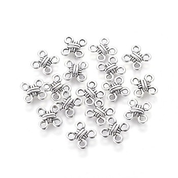 Tibetan Style Alloy Chandelier Components Links, Chinese Knot, Antique Silver, Lead Free, Nickel Free and Cadmium Free, 10x10x3mm, Hole: 2mm