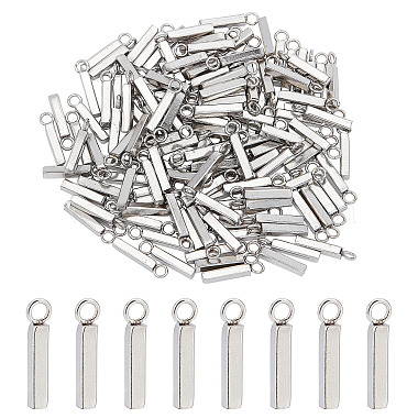 Stainless Steel Color Cuboid 304 Stainless Steel Charms