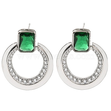 Green Cubic Zirconia Stud Earrings