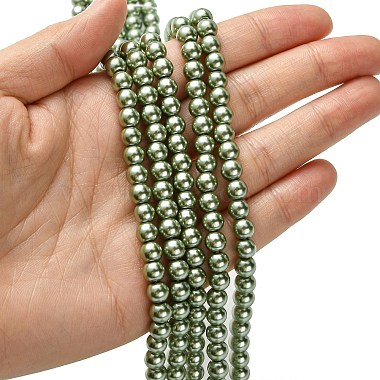 Eco-Friendly Dyed Glass Pearl Bead Strands(HY-A008-6mm-RB115)-4