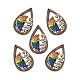 Arc-en-ciel/fierté drapeau thème simple face imprimé bois de tremble gros pendentifs(WOOD-G014-02F)-1