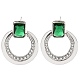 Brass Cubic Zirconia & Glass Stud Earrings(EJEW-M048-01P)-1