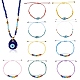 10Pcs 10 Style Evil Eye Braided Bead Bracelets & Pendant Necklace Sets(SJEW-SZ0001-014)-1