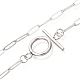 Unisex 304 Stainless Steel Paperclip Chain Necklaces(NJEW-H215-04P)-2