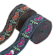AHANDMAKER 2 Rolls 2 Colors Ethnic Style Embroidery Polyester Ribbons(OCOR-GA0001-14)-1