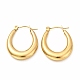 Ion Plating(IP) 304 Stainless Steel Chunky Oval Hoop Earrings for Women(X-EJEW-F283-08G)-1