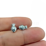 Tibetan Style Zinc Alloy Beads, Fish, Antique Silver, 10x7mm, Hole: 1mm(FIND-WH0199-403AS-02)