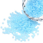 TOHO 11/0 Round Beads, Japanese Seed Beads, (1143) Translucent Aqua Blue, 2.2mm, Hole: 0.8mm, about 5555pcs/50g(SEED-XTR11-1143)