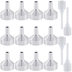 Aluminum Funnels, Hoppers with Plastic Spring Trasfer Pipettes, Platinum, 21x18mm, Hole: 2.5mm(DIY-GF0010-45E)