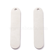 304 Stainless Steel Pendants, Rectangle, Stainless Steel Color, 40.5x9x1.5mm, Hole: 2mm(STAS-A057-06P)