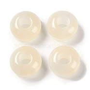 Two Tone Resin European Beads, Large Hole Beads, Rondelle, Pale Goldenrod, 13.5x8mm, Hole: 5mm(RESI-F055-09I)