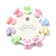Kids Hair Accessories, Flocky Plastic Claw Hair Clips, with Iron Spring, Rabbit, Mixed Color, 15x11x18mm, 10pcs/set(OHAR-G012-06)