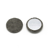 Corduroy Cloth Fabric Covered Cabochons, with Aluminum Bottom, Half Round/Dome, Coffee, 25x5.5mm(X-WOVE-S084-25C)