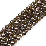 Electroplate Glass Beads Strands, AB Color Plated, Faceted, Rondelle, Gray, 4x3mm, Hole: 0.4mm, about 113~115pcs/strand, 16.14~16.34 inch(41~41.5cm)(EGLA-A044-T4mm-B16)