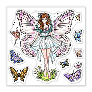 PVC Sakura Stamp, for DIY Scrapbooking, Fairy, 100x100mm(DIY-WH0486-058)