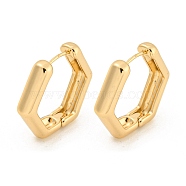 Alloy Hoop Earring, with Steel Pin, Pentagon, Light Gold, 21.5x5x24mm(EJEW-P269-13KCG)