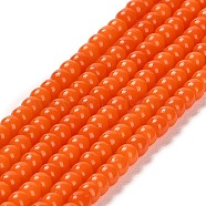 Imitation Jade Glass Beads Strands, Round, Orange Red, 2~2.5mm, Hole: 0.6mm, about 173~180pcs/strand, 14.57''~14.84''(37~37.7cm)(GLAA-K062-A01-07)