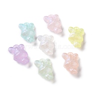 Luminous Acrylic Pendants, with Glitter, Glow In The Dark, Rabbit, Mixed Color, 28.5x19x11.5mm, Hole: 3mm, about 200pcs/500g(OACR-E010-25)