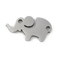 Non-Tarnish 304 Stainless Steel Connector Charms, Elephant Links, Stainless Steel Color, 8.5x15.5x1.2mm, Hole: 1.2mm and 1.4mm(STAS-L279-015P)