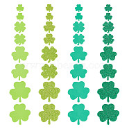 500Pcs Saint Patrick's Day Clover Foam Sticker, with Glitter Power, Adhesive Sticker for DIY Craft Decoration, Green, 16.5~45x17~45.5x2mm(DIY-WH0430-457)