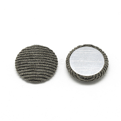 Corduroy Cloth Fabric Covered Cabochons, with Aluminum Bottom, Half Round/Dome, Coffee, 25x5.5mm(X-WOVE-S084-25C)