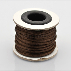 Macrame Rattail Chinese Knot Making Cords Round Nylon Braided String Threads, Satin Cord, Coconut Brown, 2mm, about 10.93 yards(10m)/roll(NWIR-O001-A-18)