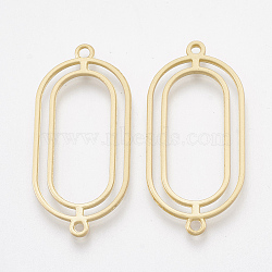 16Pcs Alloy Connector Charms, Oval Links, Matte Gold Color, Matte Gold Color, 35x16.5~17x1.5mm, Hole: 1.6mm, 16pcs(FIND-GL0001-72)
