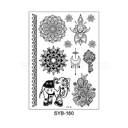 Mandala Pattern Vintage Removable Temporary Water Proof Tattoos Paper Stickers, Mixed Patterns, 21x15cm(MAND-PW0001-15D)