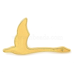 Bird Alloy Brooches, Goose, 17.5x32.5mm(JEWB-I035-08G-02)