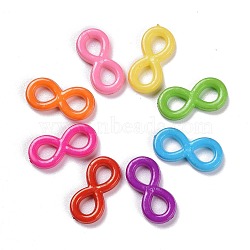Opaque Acrylic Links, Infinity, Mixed Color, 10x21x4mm, Hole: 6x4.5mm, about 1110pcs/500g(SACR-Q100-M010)