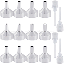 Aluminum Funnels, Hoppers with Plastic Spring Trasfer Pipettes, Platinum, 21x18mm, Hole: 2.5mm(DIY-GF0010-45E)