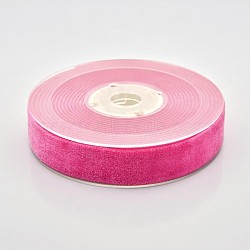 Polyester Velvet Ribbon for Gift Packing and Festival Decoration, Deep Pink, 3/4 inch(19mm), about 25yards/roll(22.86m/roll)(SRIB-M001-19mm-175)