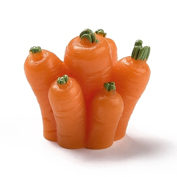 Opaque Resin Cabochons, Carrots, Orange, 24.5x27x21mm