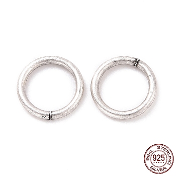 925 Sterling Silver Open Jump Rings, Antique Silver, 7x0.9mm, Inner Diameter: 5.2mm, about 70Pcs/10g