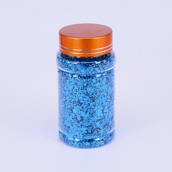 Foil Chip Flake, Nail Art Decoration Accessories, Cornflower Blue, Bottle: 87x46mm