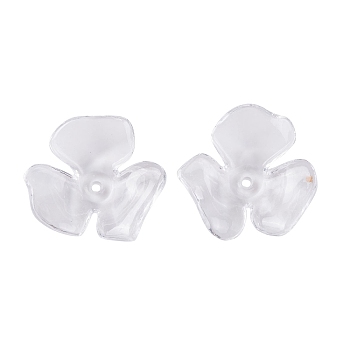 Transparent Acrylic Bead Caps, Flower, Clear, 21.5x22.5x5.5mm, Hole: 1.6mm, about 658pcs/500g