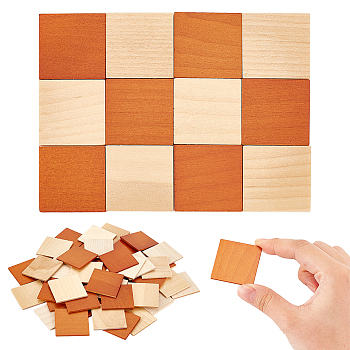 48Pcs Mini Wood Floor, for Dollhouse Miniature Scene Model, Square, Peru, 3.5x3.5x0.2cm