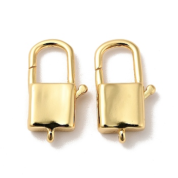 Brass Lobster Claw Clasps, Cadmium Free & Nickel Free & Lead Free, Real 18K Gold Plated, 18x10x4mm, Hole: 1mm