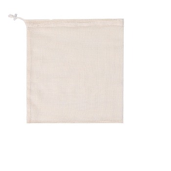 Rectangle Cotton Storage Pouches, Drawstring Bags with Plastic Cord Ends, Antique White, 30x24cm