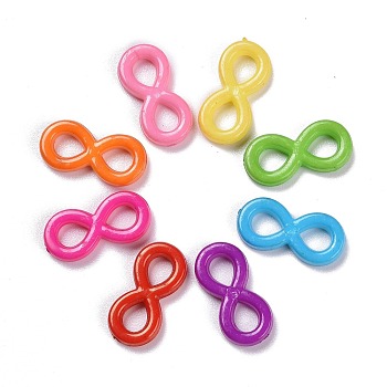 Opaque Acrylic Links, Infinity, Mixed Color, 10x21x4mm, Hole: 6x4.5mm, about 1110pcs/500g